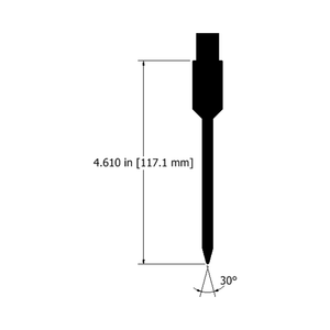 Detailed schematic of a 30-degree precision punch tool, showcasing its 117.1 mm length for industrial applications.
